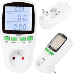 Steckdosen-Wattmeter mit beleuchtetem Display zur Messung des Stromverbrauchs