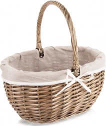 Rieten picknickmand met stoffen voering 40 × 31 × 40 cm