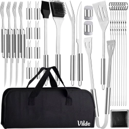 33-Piece Stainless Steel BBQ Tool Set with Case