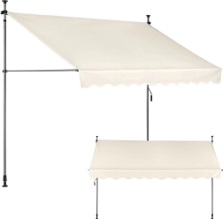 Store de balcon et de terrasse 300 × 120 cm, réglable en hauteur, imperméable avec manivelle – MultiGarden, beige