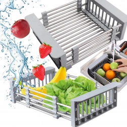 Telescopic over-sink drainer – expandable basket for fruit and vegetables