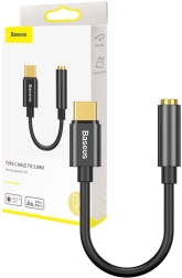 Baseus adaptateur USB‑C vers audio 3,5 mm – noir