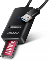 AXAGON ADM2-AM adaptateur M.2 NVMe/SATA vers USB 3.2 Gen 2 (10 Gb/s) avec câble USB‑A 10 cm