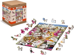 Wooden Puzzle Kittens in Hollywood - 2-in-1, 75 pieces