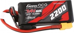 Gens Ace LiPo Battery 2200mAh 7.4V 60C with XT60 Connector