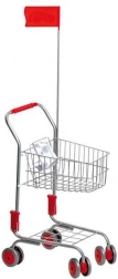 small foot shopping cart for kids silver