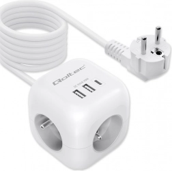 Voedingskubus verlengstuk 6-in-1 met verlichte schakelaar