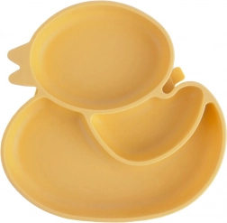 Silicone Children's Divided Plate Duck Yellow 19.5 × 19 cm
