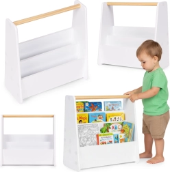 Montessori children's bookshelf 3-tier book stand white ECOTOYS