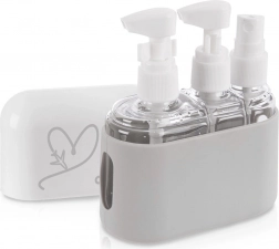 Reisefläschchen für Kosmetik im Etui, 4-teiliges Set