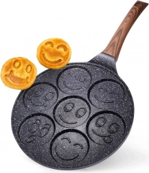 Granit koekenpan voor eieren met 7 openingen BLACK & WOOD 26 cm