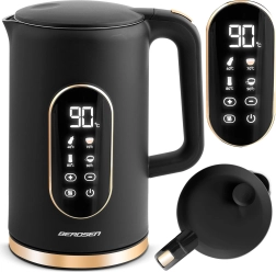 Bouilloire électrique 1,7 l noir-or avec écran tactile BERDSEN