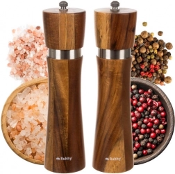Ruhhy Holzsalz- und Pfeffermühlen – Set aus 2 Stück