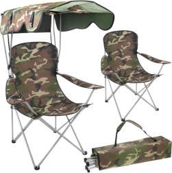Folding fishing chair with mosquito net and canopy TRIZAND Panama, camouflage