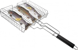 Verschließbarer Grillkorb aus Stahl 61 × 32 cm