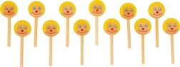 Wooden Happy Lollipops 12 pcs