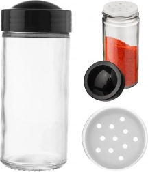 Glas-Gewürzstreuer mit Sieb Black 100 ml