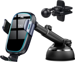 Automatic car mount with Qi wireless charging 15 W