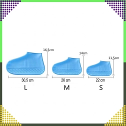 Waterdichte siliconen overschoenen tegen regen en gladde ondergrond, maat L