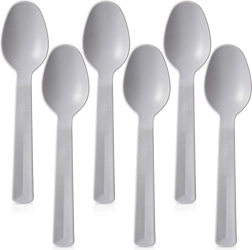 SANDY Grey Plastic Table Spoons, 6 pcs
