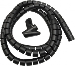 Organizer – Spiral Cable Sleeve 25 mm × 2 m MACLEAN MCTV-676 B, Black