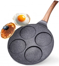 Granieten eierpan met 4 uitsparingen BLACK&WOOD 26 cm