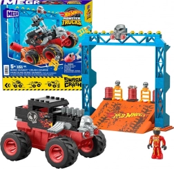Kit de construction HOT WHEELS Mega Bone Shaker Crush Course – monster truck avec rampe, 151 pièces