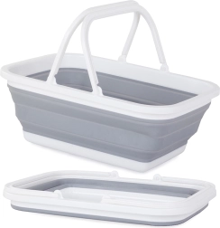 Faltbarer Silikon-Einkaufskorb mit Griffen 9 l
