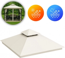 Ersatzdach für Gartenlaube 3x3 m wasserfest mit Belüftungsöffnung Beige MultiGarden