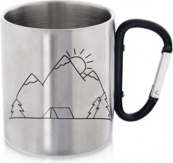 Reismok van roestvrij staal met karabijnhaak 350 ml