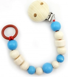 Hess light blue pacifier clip