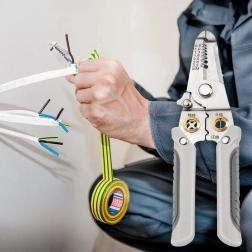 Multifunctionele stripper- en krimptang voor kabels 0,8–3,2 mm 7-in-1