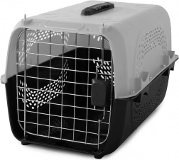 Transportbox für Hunde und Katzen grau 48x30x32 cm
