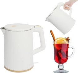 Travel wireless electric kettle 1.2 L with swivel base, white