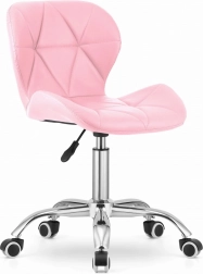 Swivel office chair in eco-leather with wide backrest pink Avola