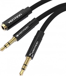 Câble audio mini-jack 3,5 mm femelle vers 2x mini-jack 3,5 mm mâle Vention BBLBAB 0,6 m (noir)