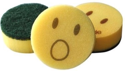 Round Dish Sponges Smiley, 6 pcs