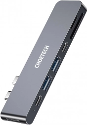 Choetech-Dockingstation für MacBook Pro, 7v2 USB-C, Thunderbolt 3 (silber)