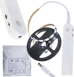 LED strip with motion sensor, 1 m, cool white, USB/AAA power