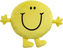 MR. HAPPY Plush Pillow – large yellow smiling pillow