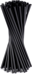 Schwarze Trinkhalme 22 cm, 50 Stk.