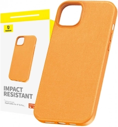 iPhone 15 Pro Case Baseus Fauxther Series Orange