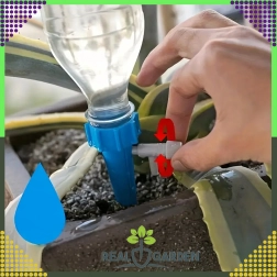 Set mit 10 Bewässerungsaufsätzen für Blumentöpfe für PET-Flaschen mit Hahn
