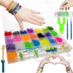 Set van creatieve elastiekjes voor het maken van armbanden XXL met weefgetouw