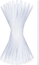 Pailles transparentes 22 cm, 50 pcs