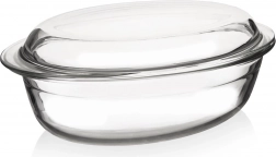 Glass heat-resistant dish with lid 3 l, 33 × 20 × 13 cm ORION