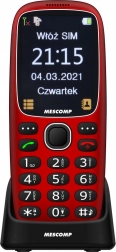 Senior Mobile Phone Mescomp Edgar Elegant 4G, Red