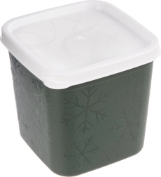 Green food container with lid, 380 ml