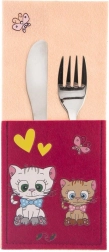 Étui à couverts pour enfants Chaton 21 × 9 cm