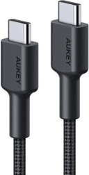 AUKEY USB‑C to USB‑C cable 0.9 m with nylon braid, 60 W PD, 3 A, black